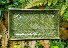 Rectangle Tray with Leaf Design