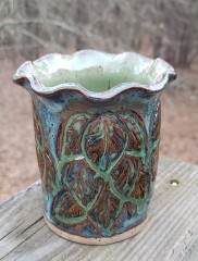 Fluted Vase with Carved Leaves (small)
