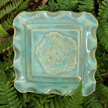 Textured Turquoise Square LL Tray