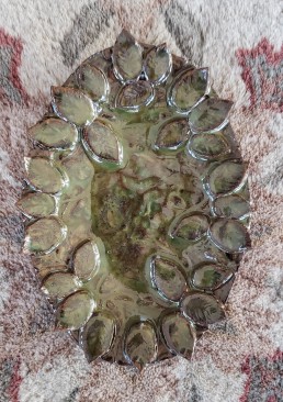 Oval Tray with Leaves