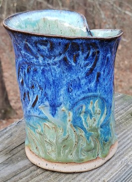 Vase Asymmetrical with Swirls